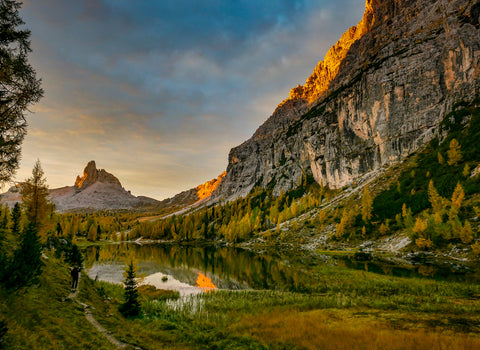 Light Arriving on Becco di Mezzodi, Dolomites, Italy