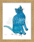 Cat From "25 Cats Named Sam and One Blue Pussy", c. 1954  (One Blue Pussy) (Framed)