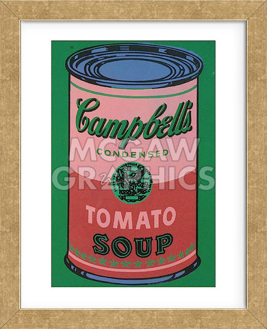 Colored Campbell's Soup Can, 1965 (red & green) (Framed)