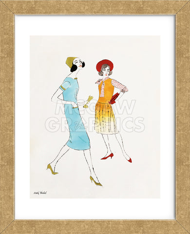 Untitled (Two Female Fashion Figures), c. 1960 (Framed)