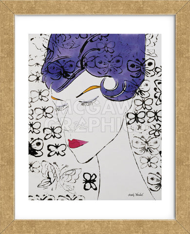 Untitled (Female Head with Stamps), c. 1959 (Framed)