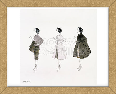 Untitled (Three Female Fashion Figures), c. 1959 (Framed)