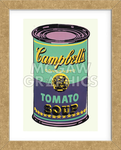 Colored Campbell's Soup Can, 1965 (green & purple) (Framed)