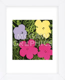 Flowers, 1970 (1 purple, 1 yellow, 2 pink) (Framed)
