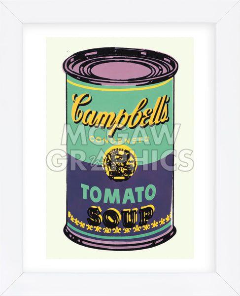 Colored Campbell's Soup Can, 1965 (green & purple) (Framed