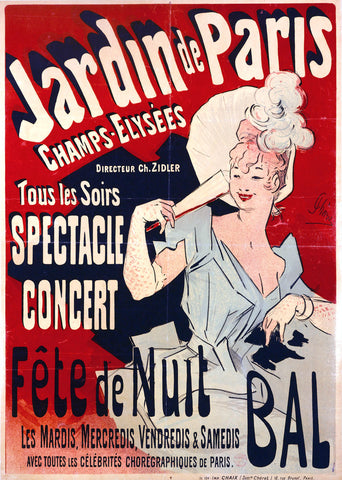 Jardin de Paris Fête de Nuit -  Jules Cheret - McGaw Graphics
