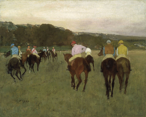 Racehorses at Longchamp, 1871 -  Edgar Degas - McGaw Graphics