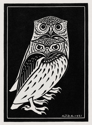 Two Owls, 1921 -  Julie de Graag - McGaw Graphics
