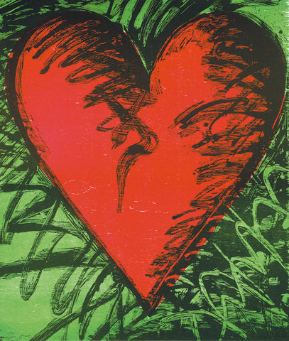 Rancho Woodcut Heart -  Jim Dine - McGaw Graphics