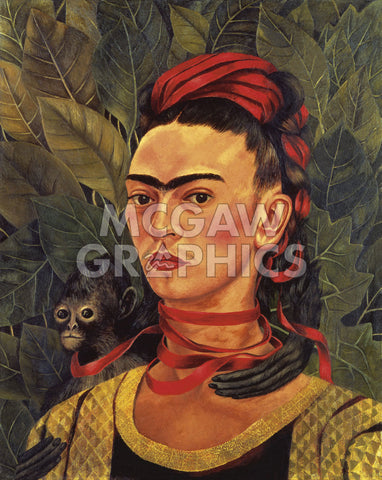 Self Portrait with a Monkey, 1940 -  Frida Kahlo - McGaw Graphics