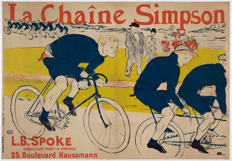 Poster for “La Chaine Simpson” Bicycle Chains, 1896 -  Henri de Toulouse Lautrec - McGaw Graphics