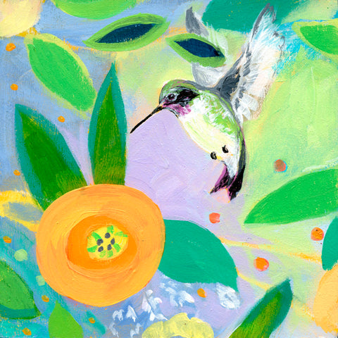 Hummingbird and Dahlia -  Jennifer Lommers - McGaw Graphics