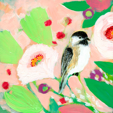 Chickadee and Roses -  Jennifer Lommers - McGaw Graphics