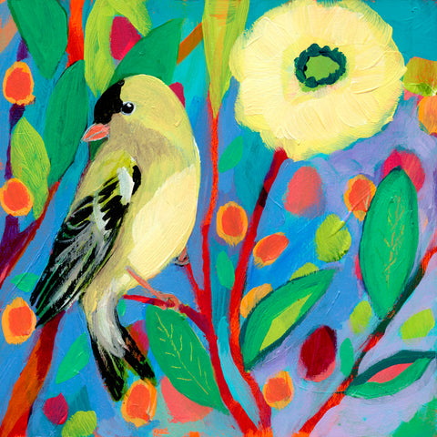 Goldfinch and Zinnia -  Jennifer Lommers - McGaw Graphics