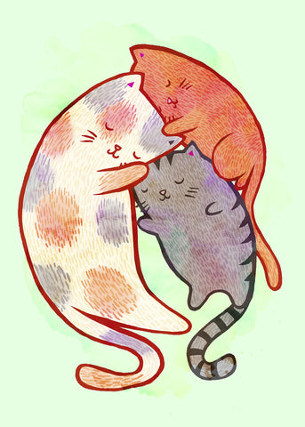 Cuddling Cats -  My Zoetrope - McGaw Graphics