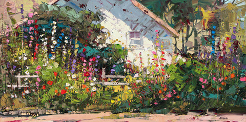 Hollyhocks -  Robert Moore - McGaw Graphics