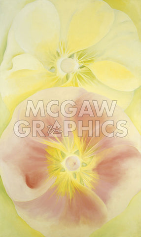 Pink and Yellow Hollyhocks, 1952 -  Georgia O'Keeffe - McGaw Graphics