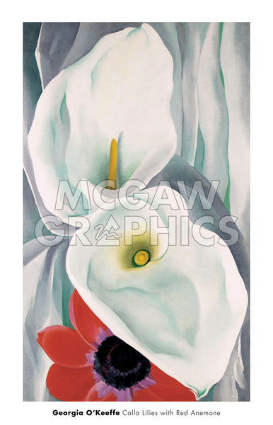 Calla Lilies with Red Anemone, 1928 | McGaw Graphics