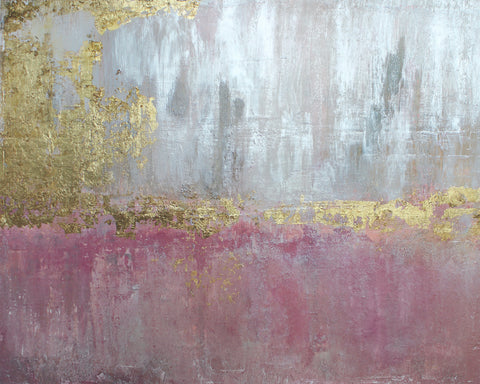 Gold Leaf Pink Silver Abstract 2 -  Irena Orlov - McGaw Graphics
