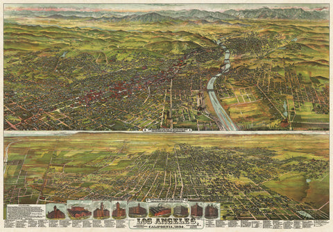 Los Angeles, California, 1894 -  B.W. Pierce - McGaw Graphics