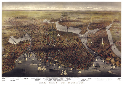 The City of Boston, Massachusetts, 1873 -  Parsons and Atwater - McGaw Graphics