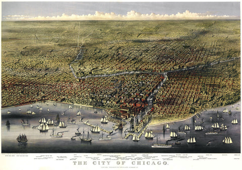 The City of Chicago, Illinois, 1874 -  Parsons and Atwater - McGaw Graphics