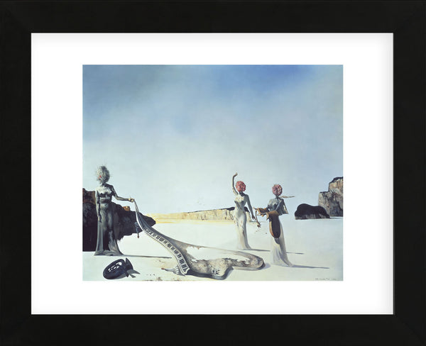 Three Young Surrealist Women Holding in their Arms the Skins of an