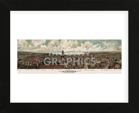 Panoramic View of Milwaukee, Wisconsin, 1898 (Framed) -  Gugler Litho. - McGaw Graphics