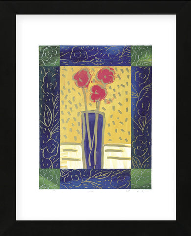 Pink Flowers on Yellow  (Framed) -  James Hussey - McGaw Graphics