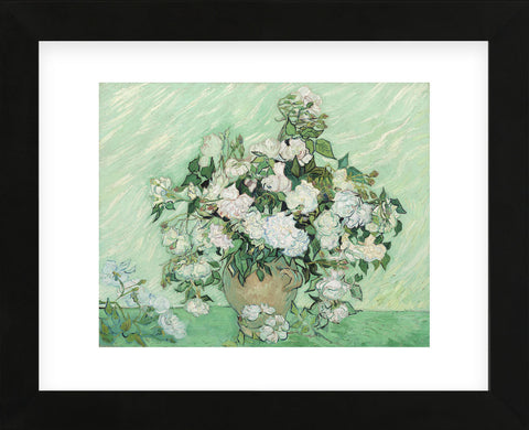 Vase with Pink Roses, 1890 (Framed) -  Vincent van Gogh - McGaw Graphics