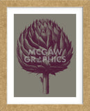 Artichoke (grey-plum) (Framed) -  Botanical Series - McGaw Graphics