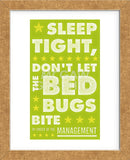 Sleep Tight, Don't Let the Bedbugs Bite (green & white) (Framed) -  John W. Golden - McGaw Graphics