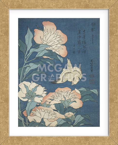 Peonies and Canary (Framed) | McGaw Graphics