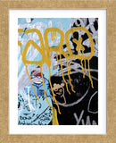 Yellow Aqua Graffiti 1  (Framed) -  Jenny Kraft - McGaw Graphics