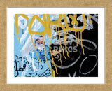 Yellow Aqua Graffiti 2  (Framed) -  Jenny Kraft - McGaw Graphics
