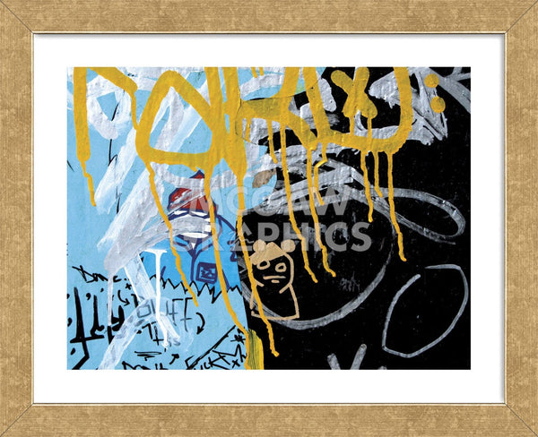 Yellow Aqua Graffiti (Framed) McGaw Graphics
