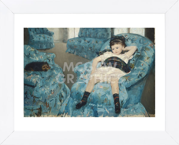 Little Girl in a Blue Armchair, 1878 (Framed) | McGaw Graphics