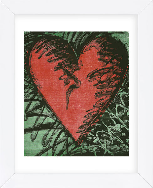 版画 HEART LAND 額装品 Rancho Woodcut Heart (Framed) | McGaw Graphics