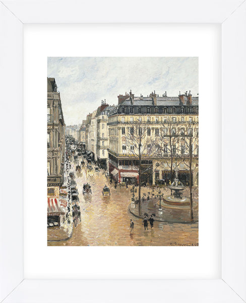 Camille Pissarro、海外版超希少レゾネ、新品額付 Rue Saint-Honoré in the Afternoon. Effect of Rain, 1897 (Framed