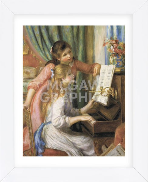 Two Young Girls at the Piano (Framed) | McGaw Graphics