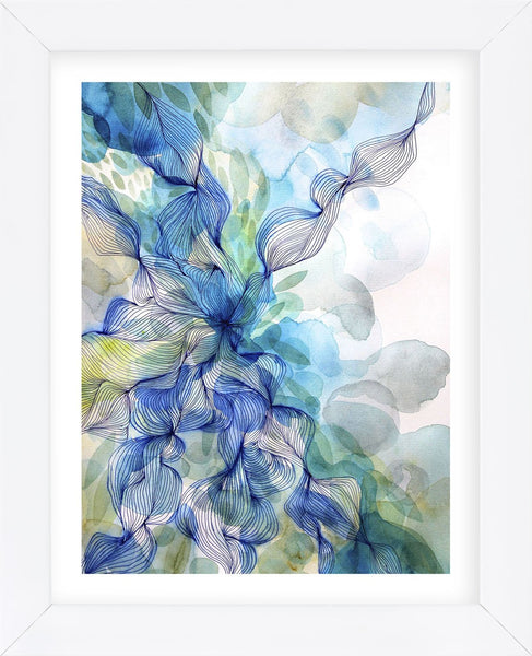 【原画 18×18cm】春の抽象画：Vernal Flow Water Flow (Framed) | McGaw Graphics