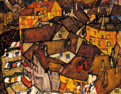 Crescent of Houses (The Small City V), 1915 -  Egon Schiele - McGaw Graphics