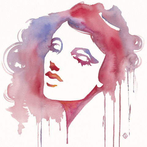 So She Flows (Watercolor portrait) -  Sillier than Sally - McGaw Graphics