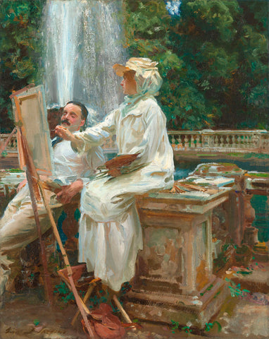 The Fountain, Villa Torlonia, Frascati, Italy, 1907 -  John Singer Sargent - McGaw Graphics