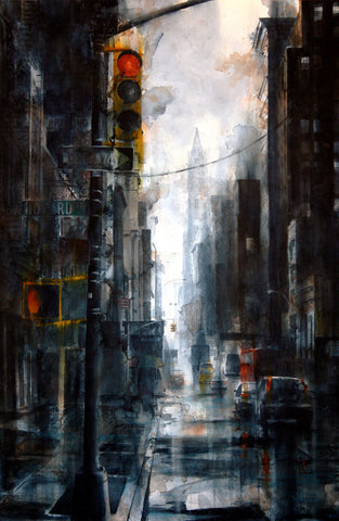 Broadway and Howard Street, rain -  Tim Saternow - McGaw Graphics