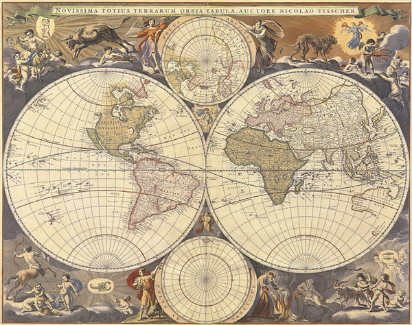 New World Map, 17th Century | McGaw Graphics