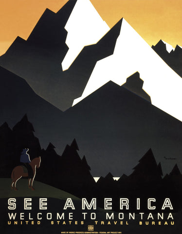 See America - Welcome to Montana II -  Vintage Reproduction - McGaw Graphics