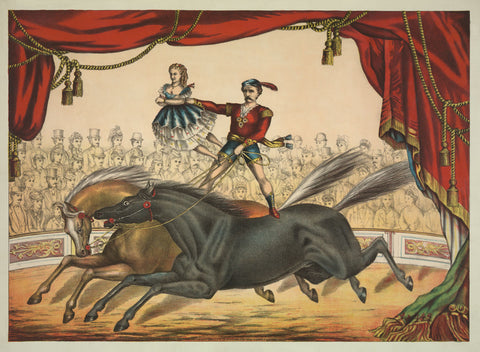 The Two Horse Act -  Vintage Reproduction - McGaw Graphics