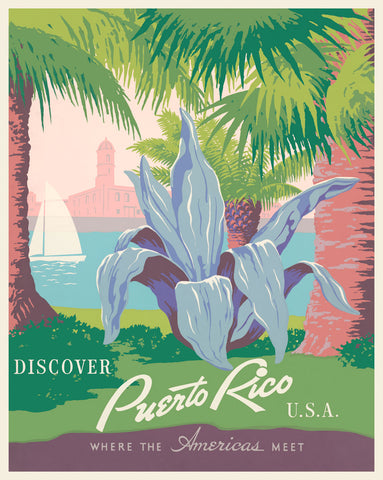 Discover Puerto Rico, USA -  Vintage Reproduction - McGaw Graphics