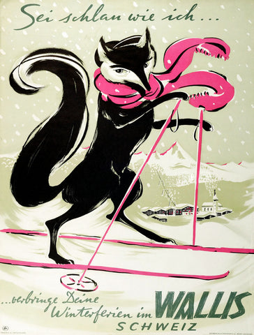 Wallis - Skiing Fox -  Vintage Sophie - McGaw Graphics